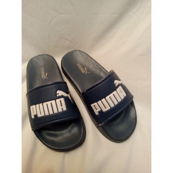 PUMA COOL CAT 2.0 V SPORT Boy's Size 12.5 NAVY SLIP ON SLIDES SANDALS - Picture 1 of 8